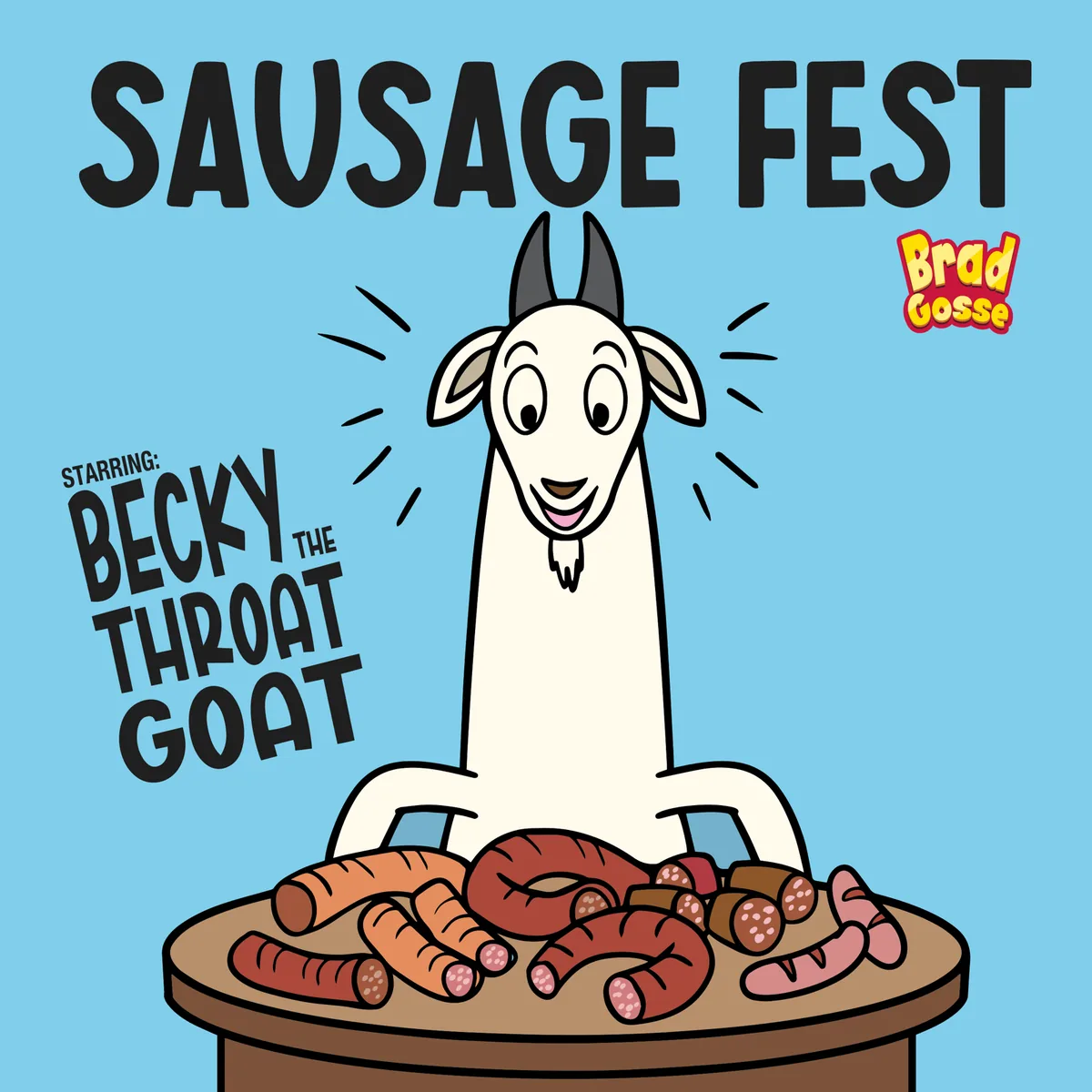 Sausage Fest book cover, blue